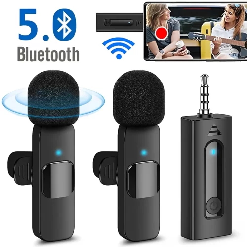 Wireless 3.5mm Lavalier Microphone Bluetooth 5.0 Recording Universal Mini Mic for Camera 1