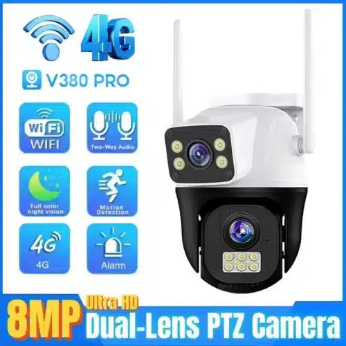 8MP 4G Sim Card Camera Dual Lens Dual Screen Wireless WiFi Outdoor Surveillance Human Detect 1